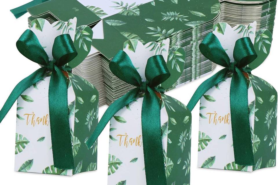 Green/White Wedding Favour Box