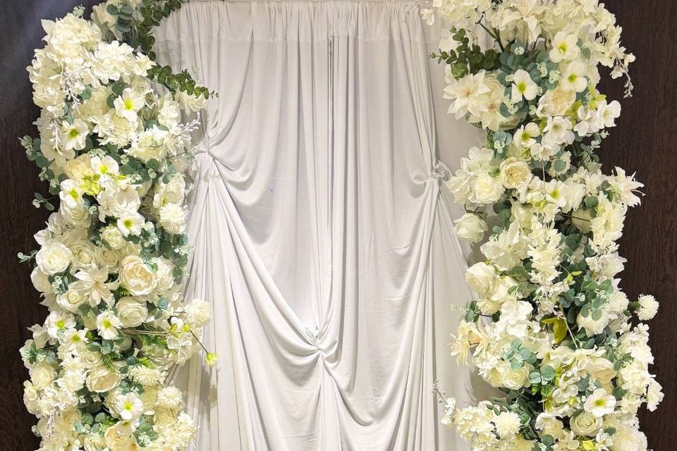 Drape & Floral Backdrop