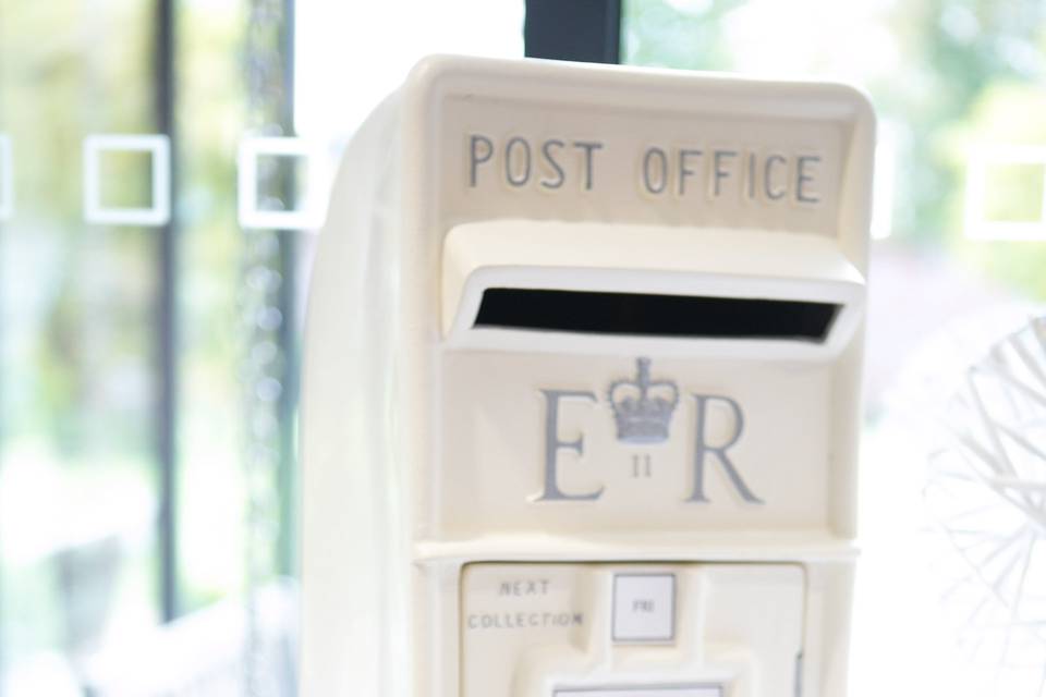 Ivory with silver post box