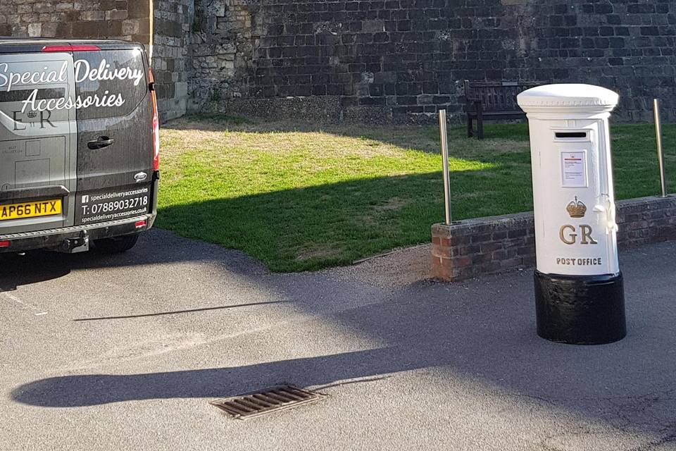 White large pillar box