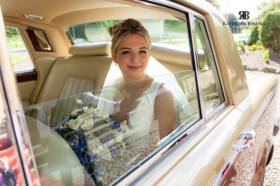 Bride in the car