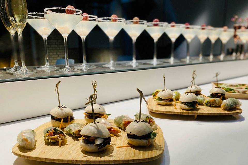 Set up for Asian Style Canapés