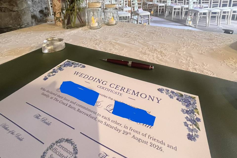 Commemorative Certificate