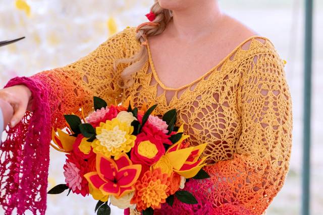 Pink & Yellow round bouquet