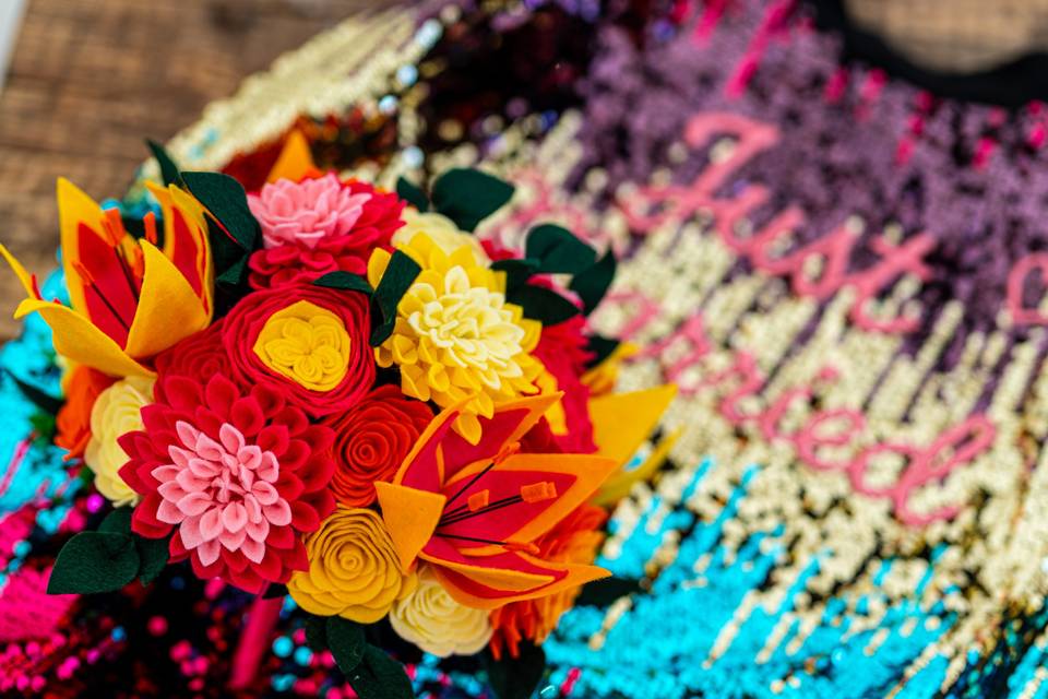 Pink & Yellow round bouquet