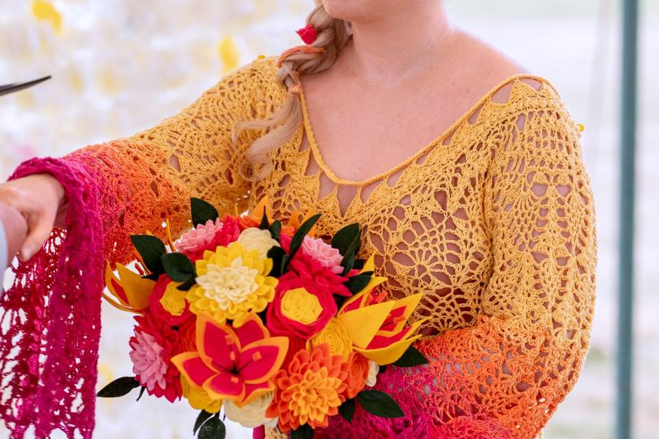 Pink & Yellow round bouquet