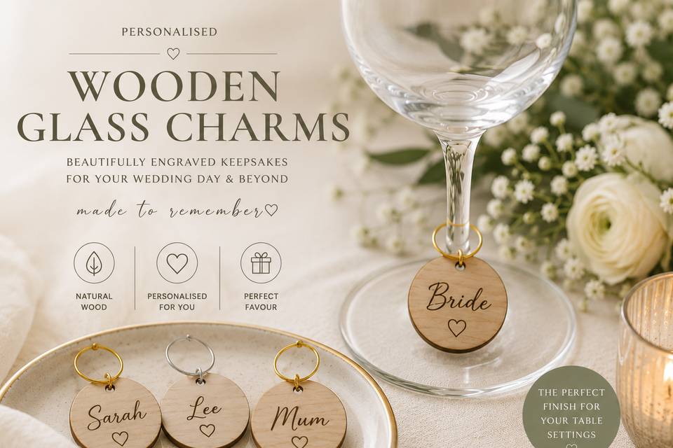 Wooden Glass Charms