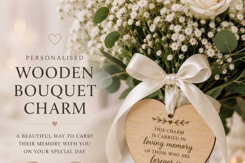 Wooden Bouquet Charm