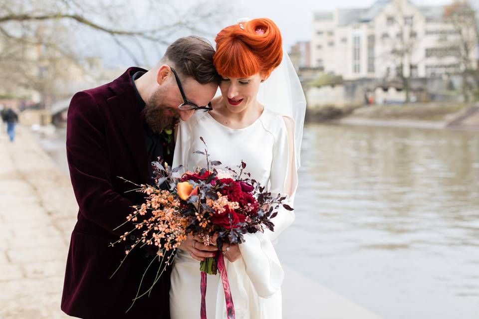 Bride & Groom in York city