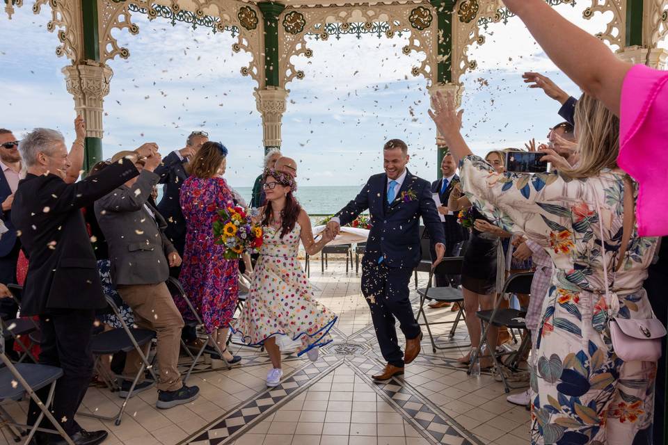 Dancing out of the ceremony