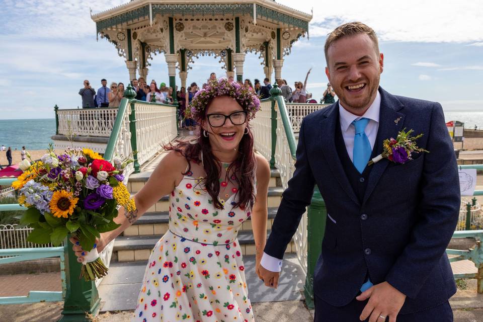 All smiles just married