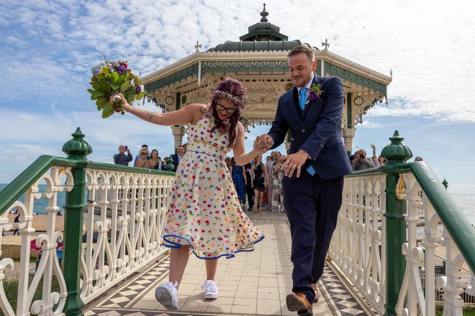 Dancing out of the ceremony