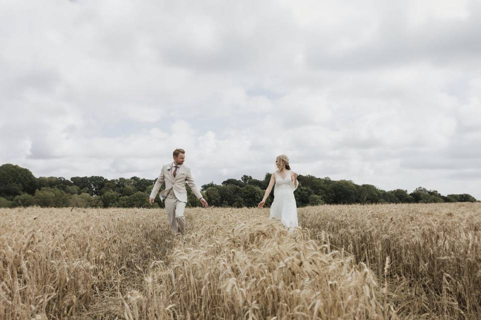 Walking through the field