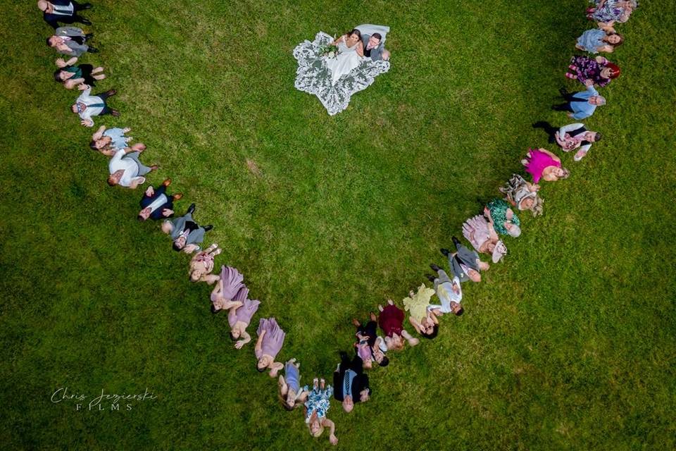 Heart shape drone group Photo