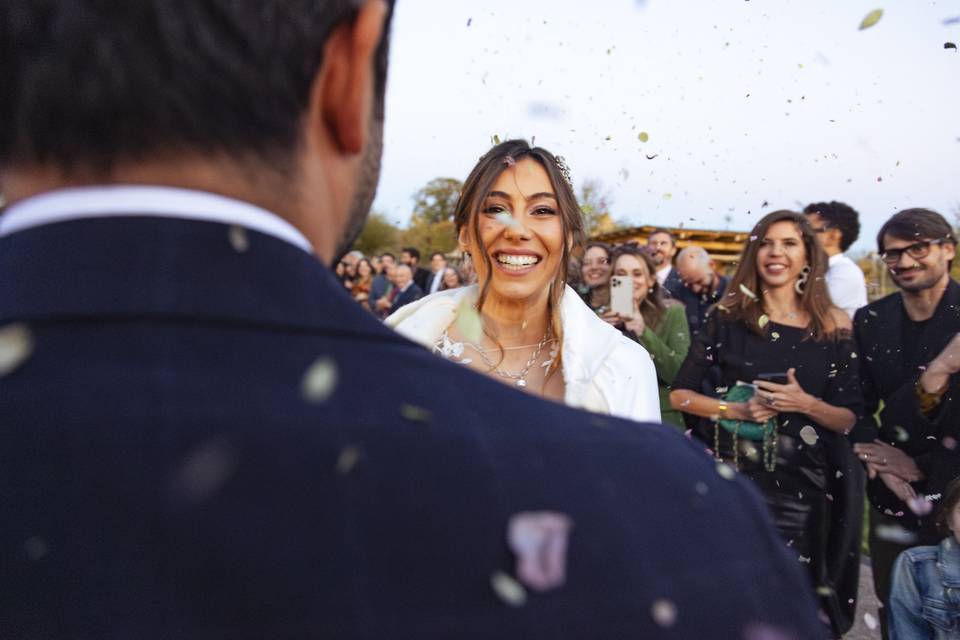 Couple outside of ceremony