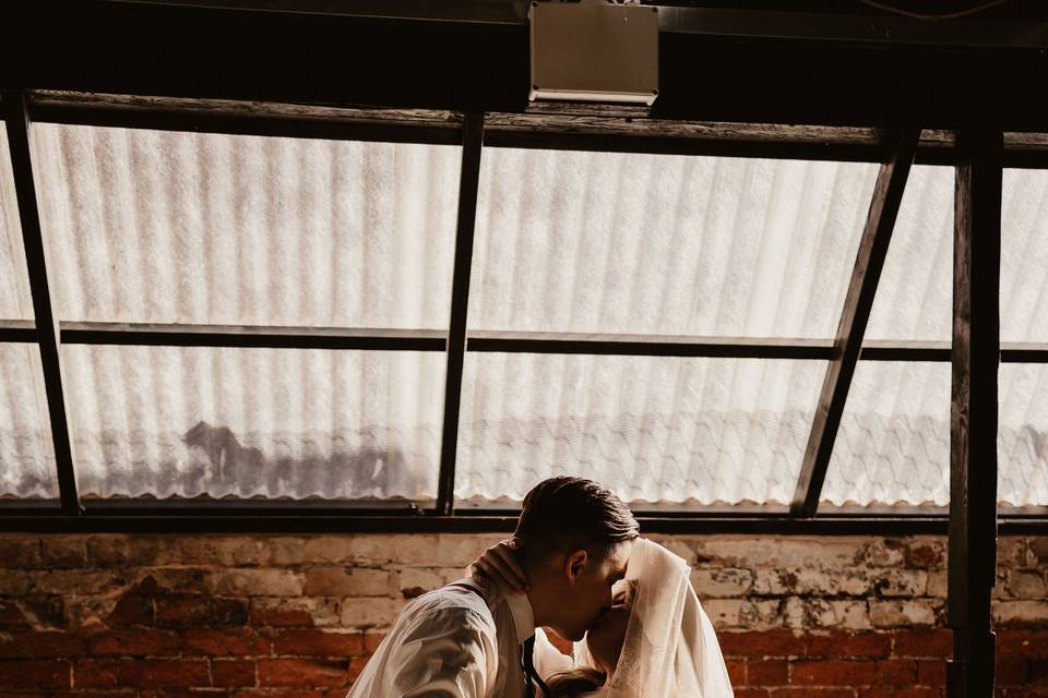 Exposed brick walls