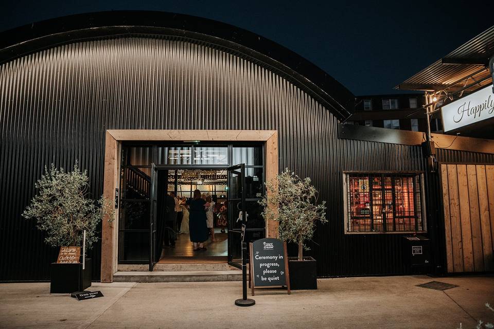 THE SHACK ENTRANCE AT NIGHT