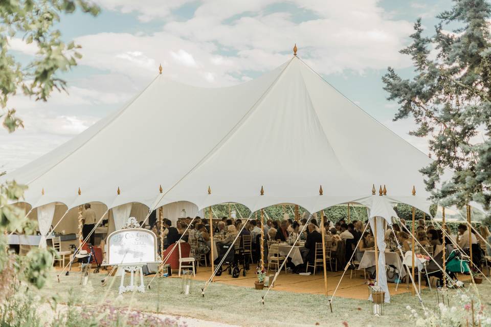 Our petal pole marquee
