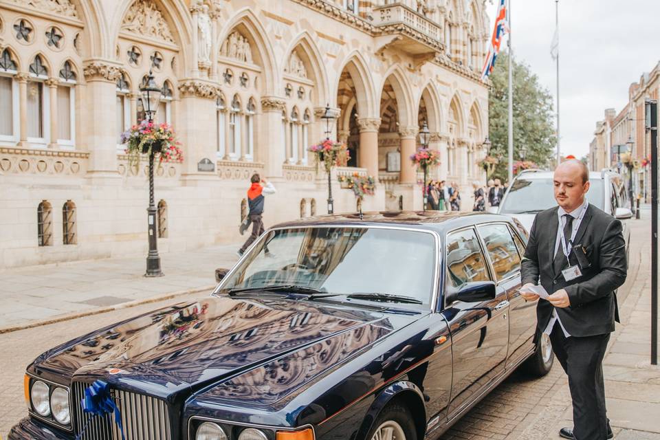 Wedding car outside Guildhall