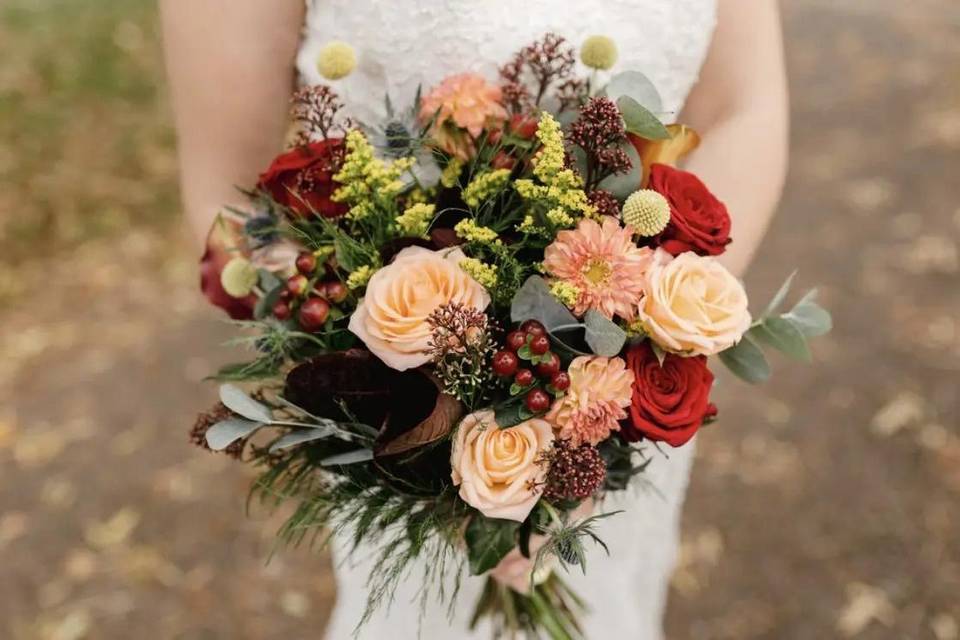 Autumn shades bridal bouquet