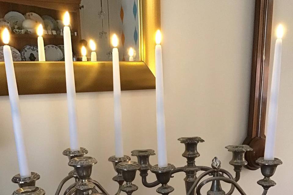 Silver candelabras