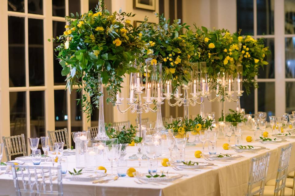 Yellow floral arrangements