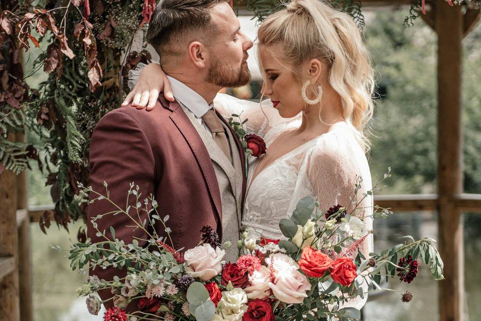 Floral canopy and bouquet