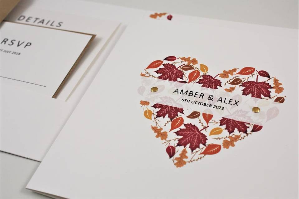 Autumn Heart Wedding Invite