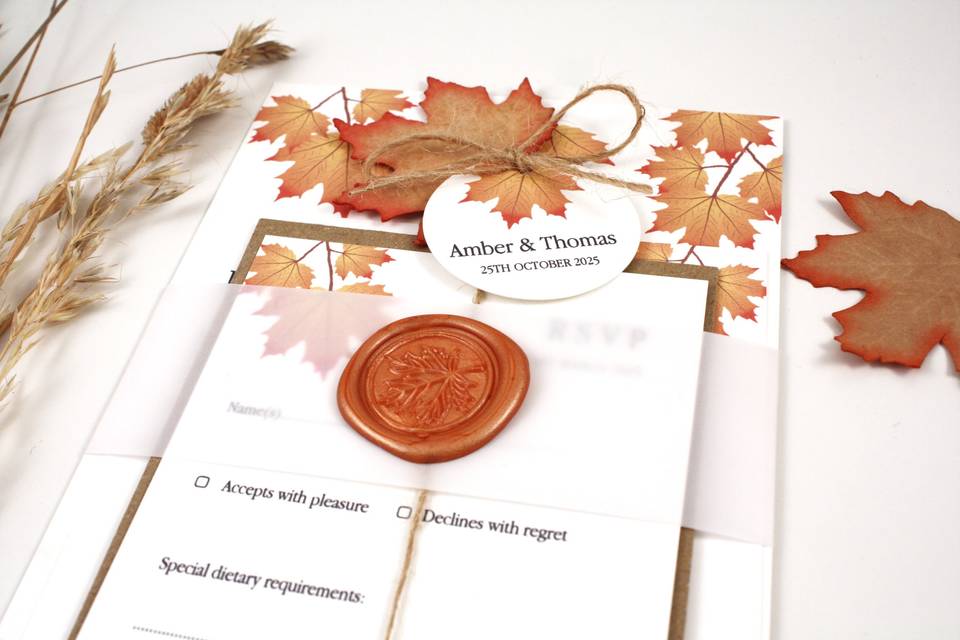 Autumn Leaf Stack Invite
