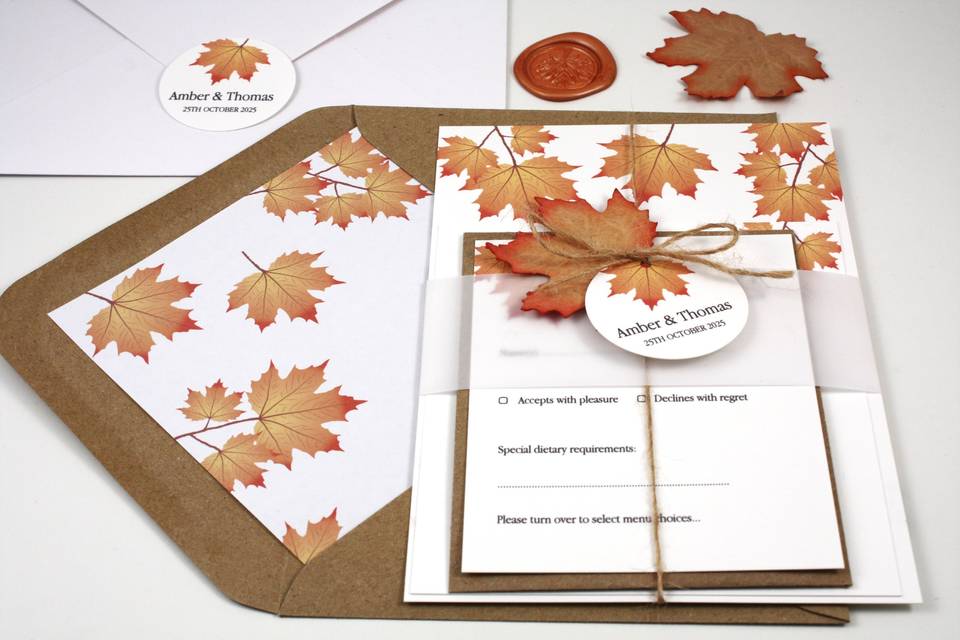 Autumn Leaf Invitation