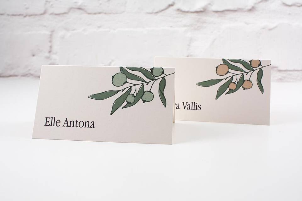 Berry - greens place cards