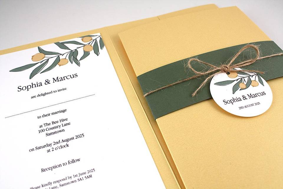 Berry - Lemon Wedding Invite