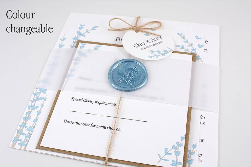 Floral Stems - Blue invitation