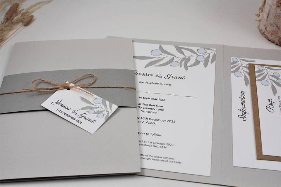 Ice Berry Pocketfold Invite