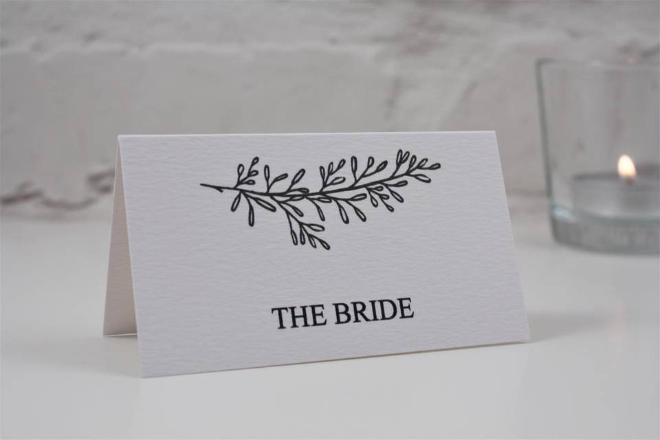 Luxe sprig place card