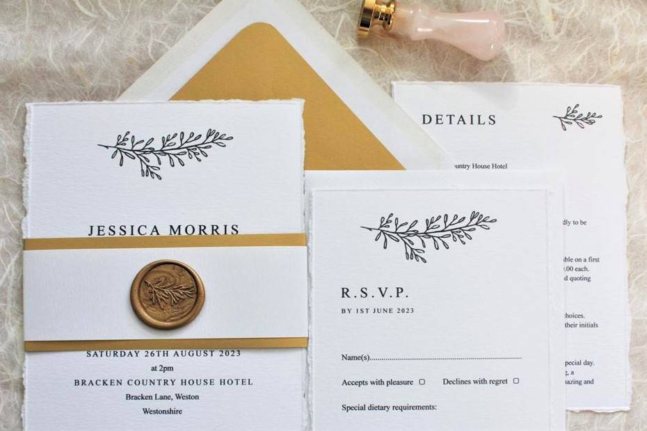 Luxury torn edge invitations