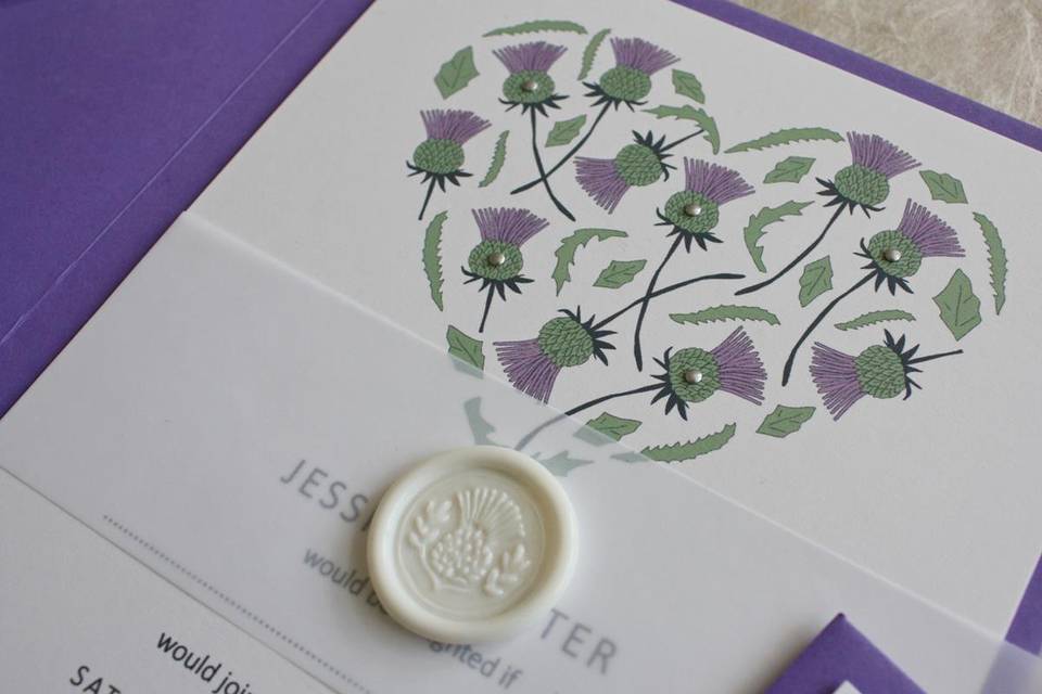 Thistle Heart Invitation