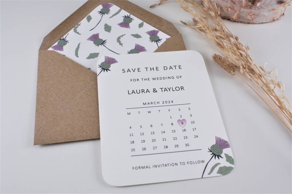 Thistle Save the Date Card