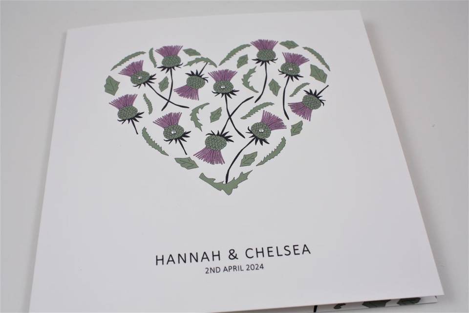 Thistle Heart Wedding Invite