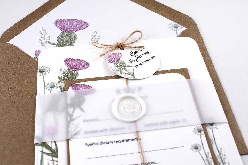 Wild Thistle Stack Invitation