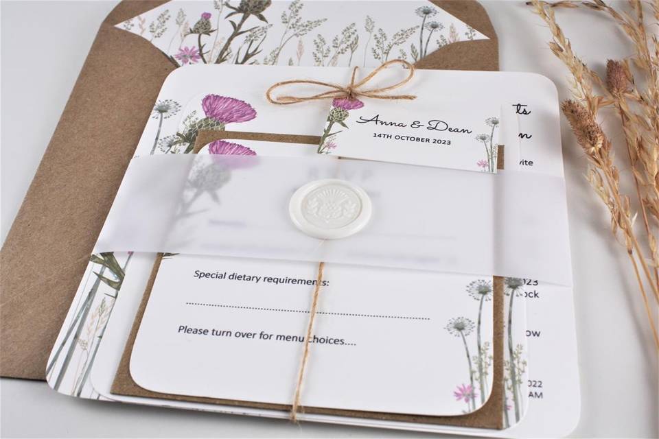 Wild Thistle Invitation