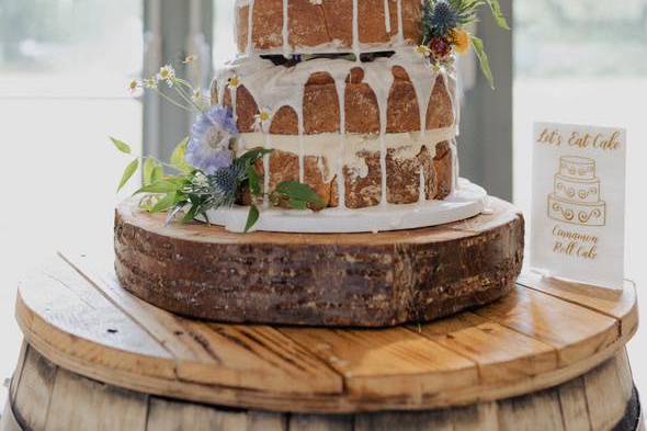 Three tier cinnamon bun cake