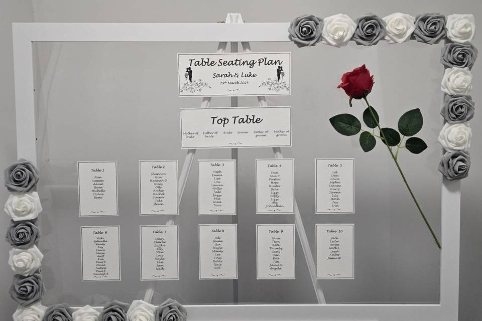 Silhouette table plan