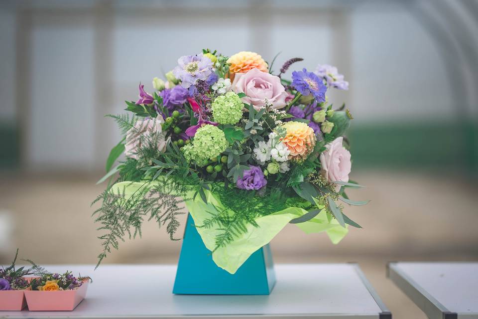 Colourful wedding flowers