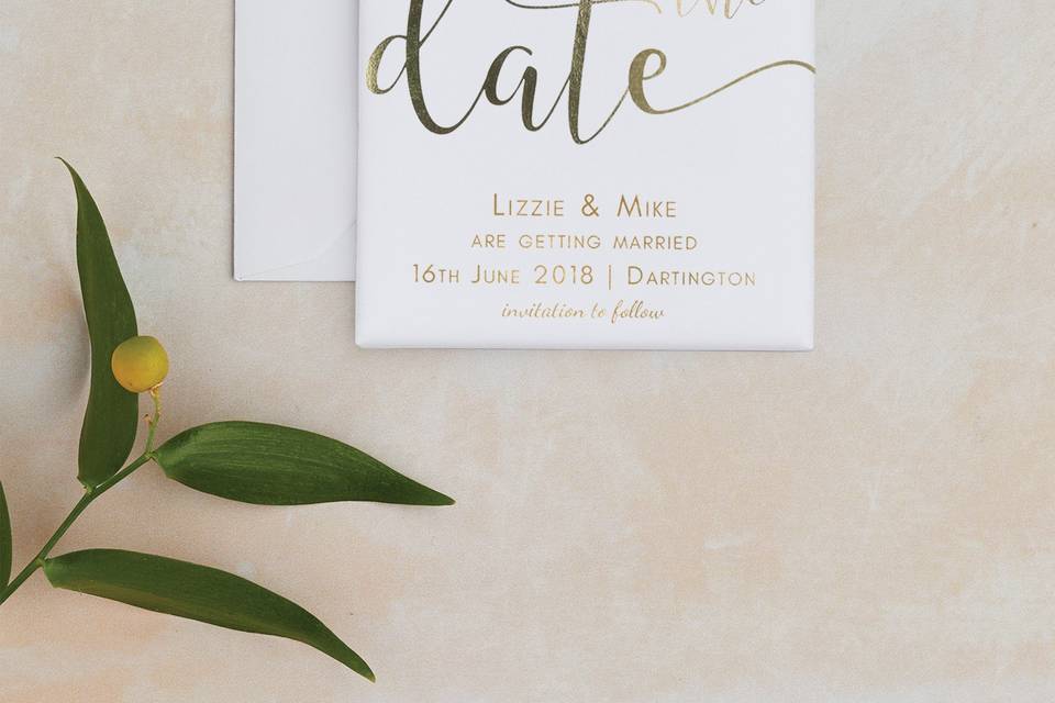 Foil save the date magnet