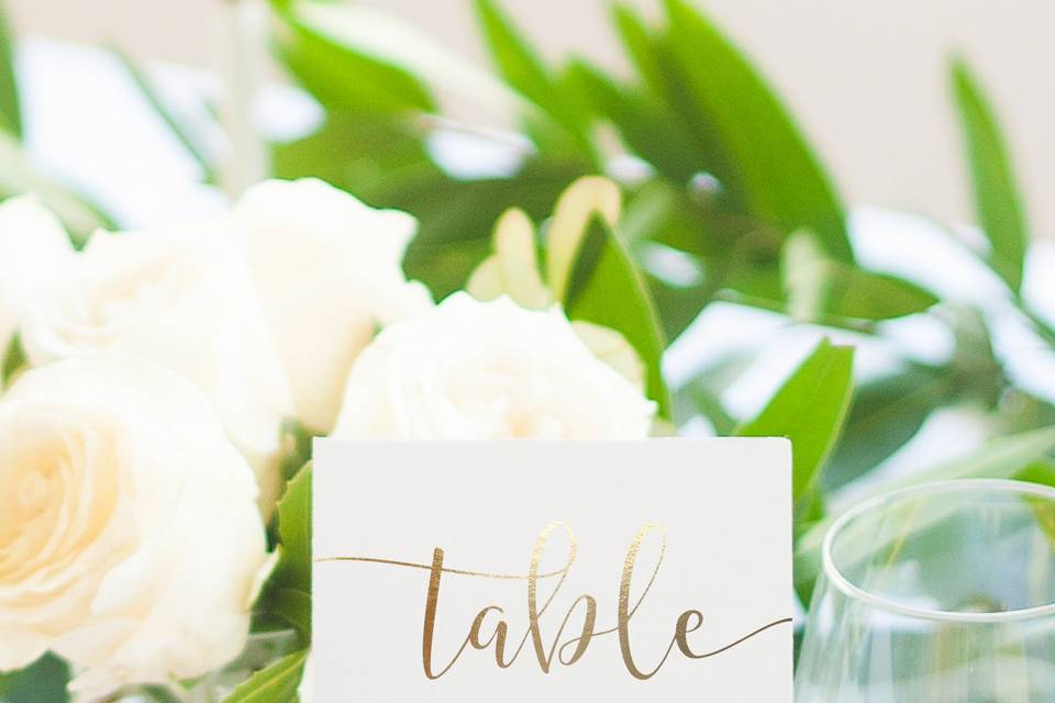 Foil table number