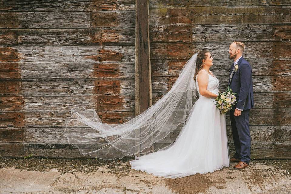 Bride and groom wood sleepers