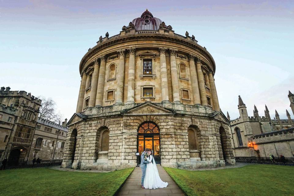 Bride and groom in oxford