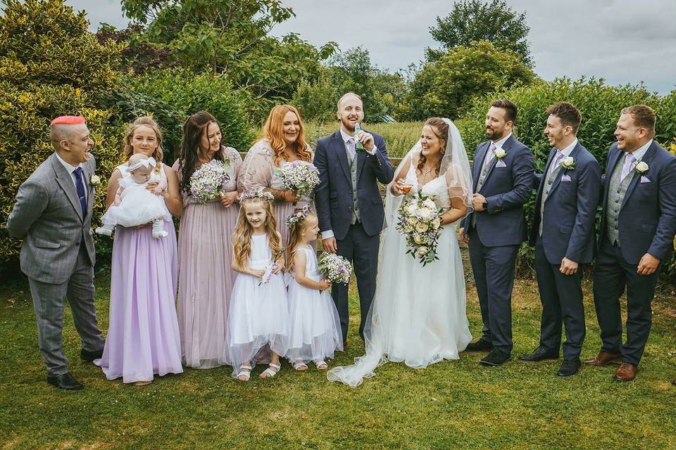 Wedding group at manor farm