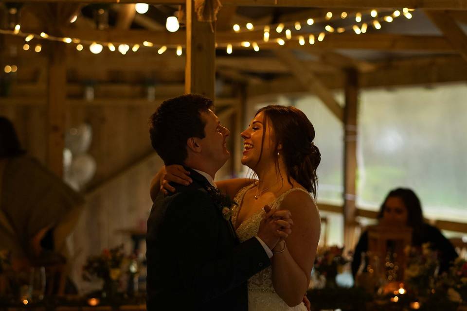 Bride and groom first dance